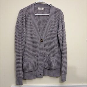 Zenana Outfitters Textured Gray Cardigan